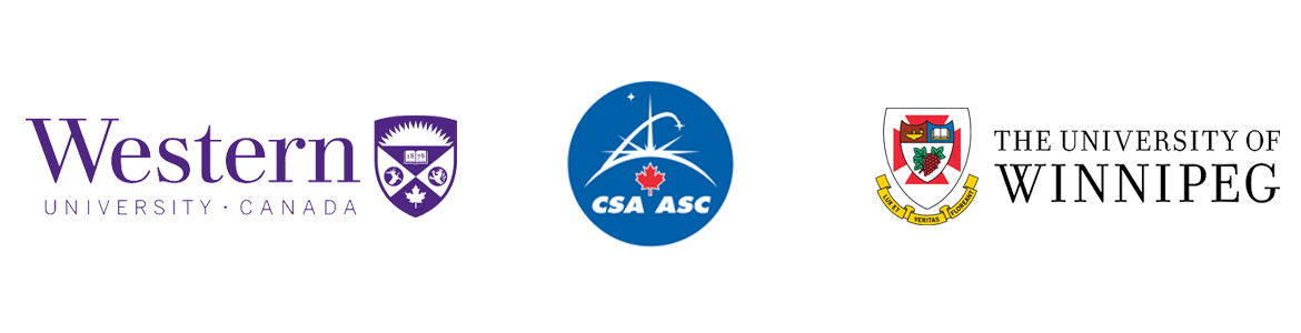 Logos for Western University, CSA, and University of Winnipeg